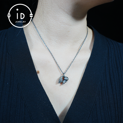 Rabbit Pendant – Leaping Bunny Totem with Onyx Eyes, Handmade Animal Amulet, Symbol of Awakening and New Beginnings