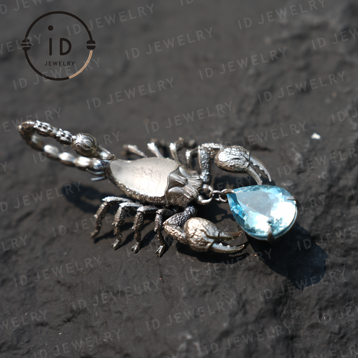 Stellar Scorpion Necklace, 925 Silver Blue Topaz Pendant, Spiritual Talisman Scorpion Jewelry, Gift for Her, Astrology Zodiac Jewelry
