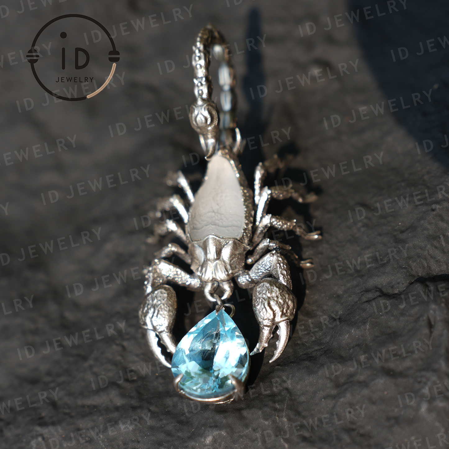 Stellar Scorpion Necklace, 925 Silver Blue Topaz Pendant, Spiritual Talisman Scorpion Jewelry, Gift for Her, Astrology Zodiac Jewelry
