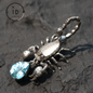 Stellar Scorpion Necklace, 925 Silver Blue Topaz Pendant, Spiritual Talisman Scorpion Jewelry, Gift for Her, Astrology Zodiac Jewelry