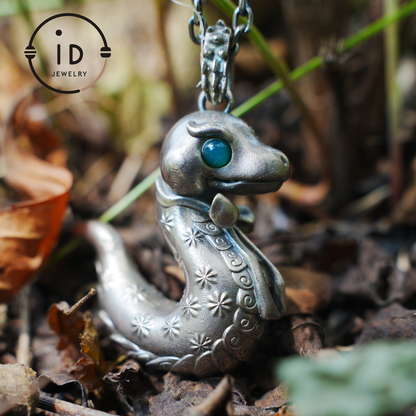 Snake Pendant, Handcrafted Emotional Guardian Amulet, Fantasy Totem Jewelry, Unique Gift for Sensitive Souls
