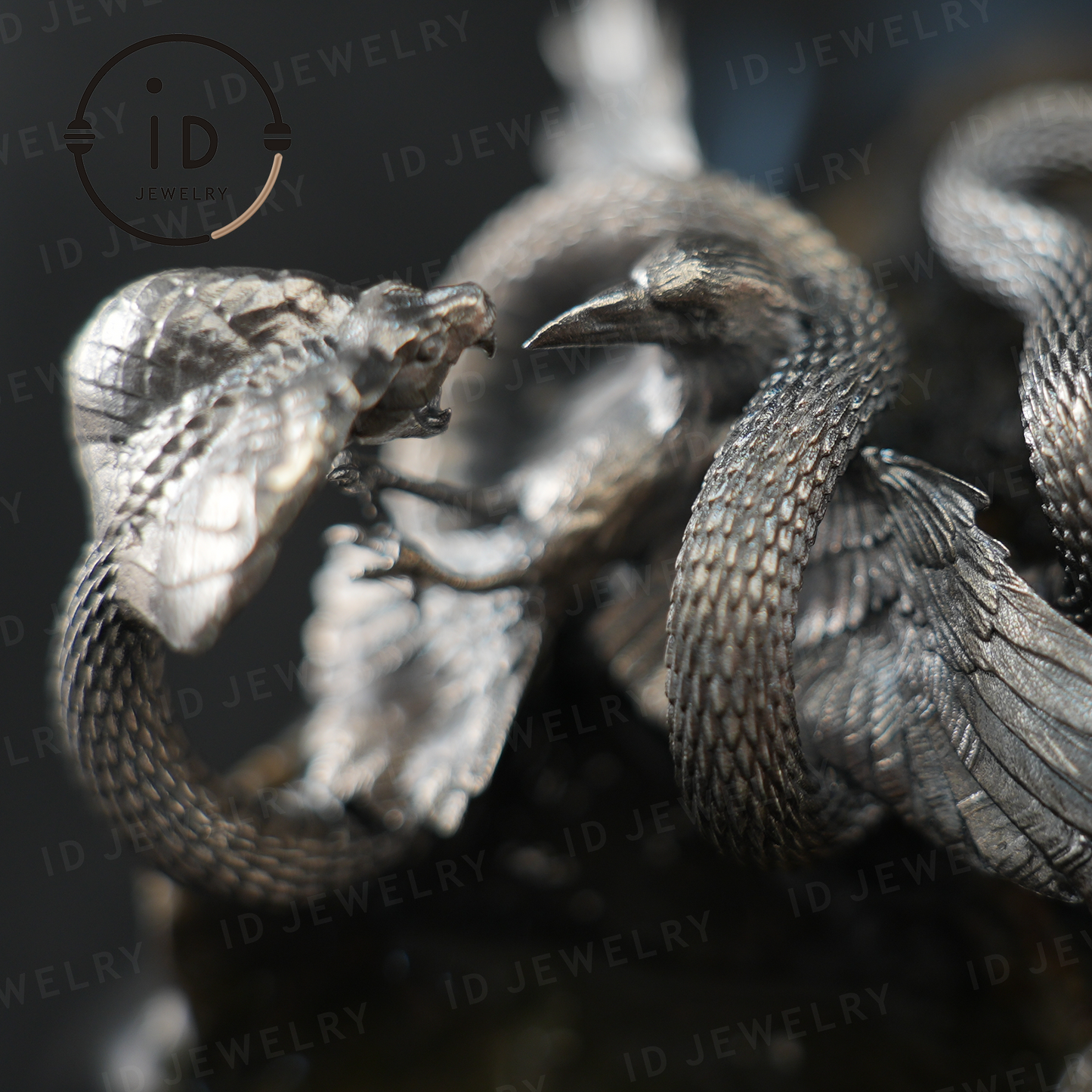 Serpent Griffin Pendant Necklace | 925 Silver Totem Amulet | Mythic Beast Jewelry for Power and Protection | Gothic Fantasy Gift Idea