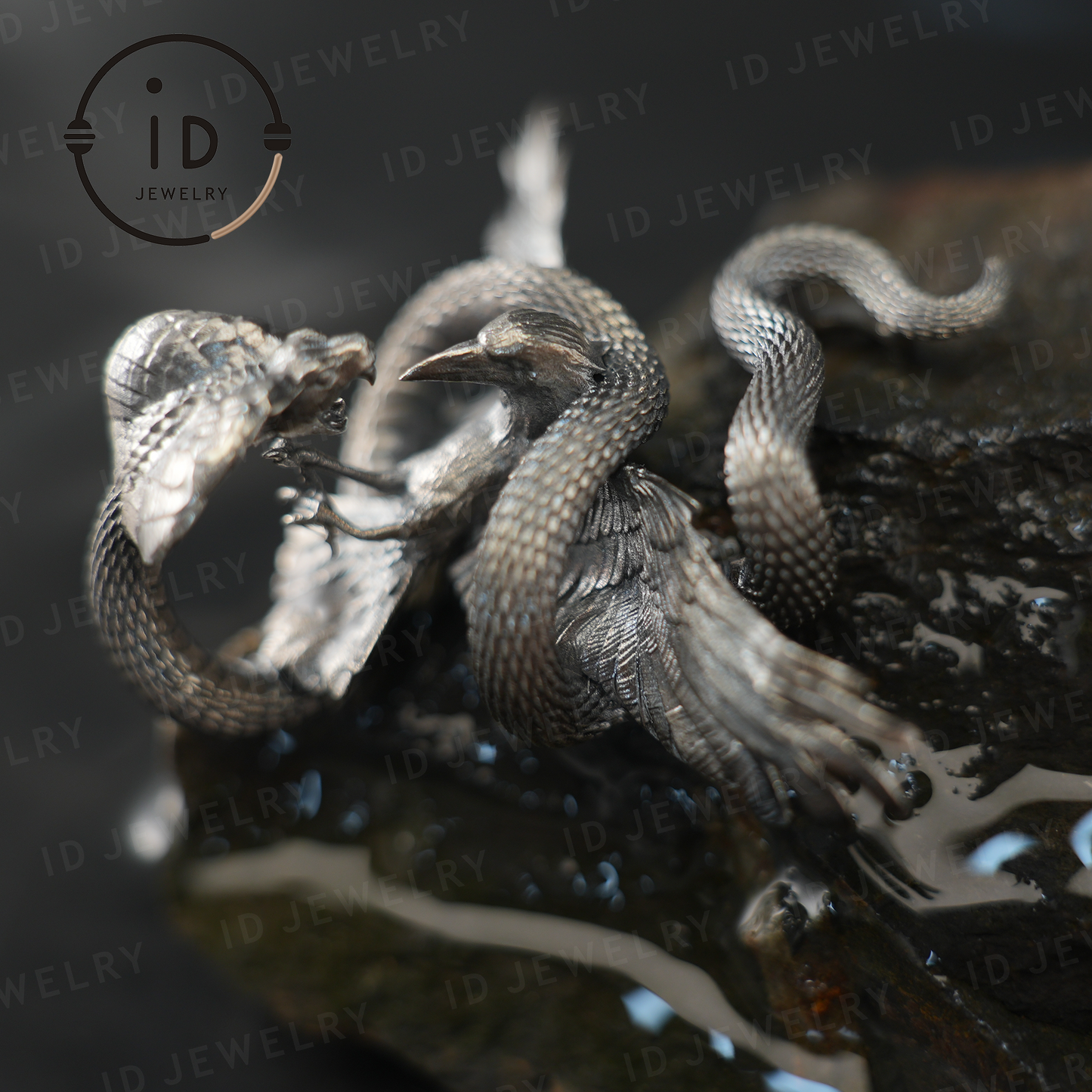 Serpent Griffin Pendant Necklace | 925 Silver Totem Amulet | Mythic Beast Jewelry for Power and Protection | Gothic Fantasy Gift Idea