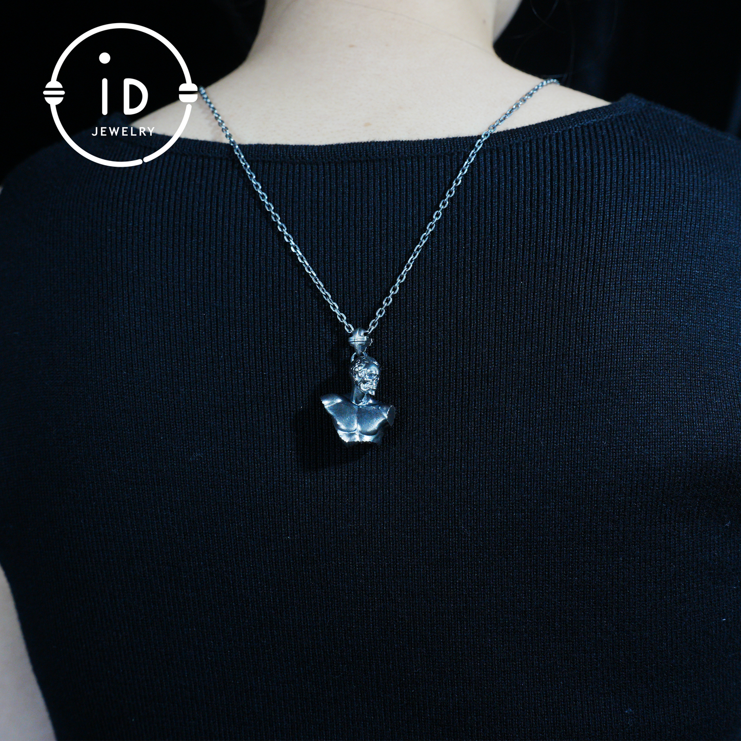 Heroic Courage Pendant, Silver Necklace, Handcrafted Mythological Design, Strength & Resilience Symbol