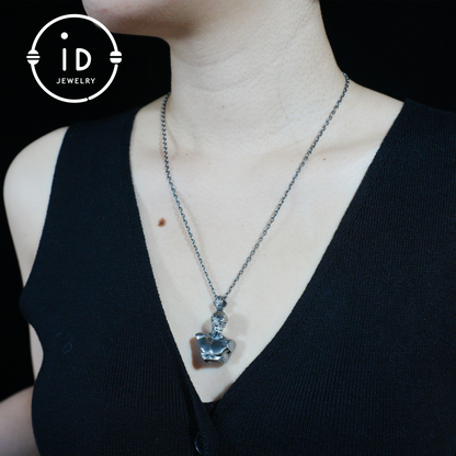 Heroic Courage Pendant, Silver Necklace, Handcrafted Mythological Design, Strength & Resilience Symbol