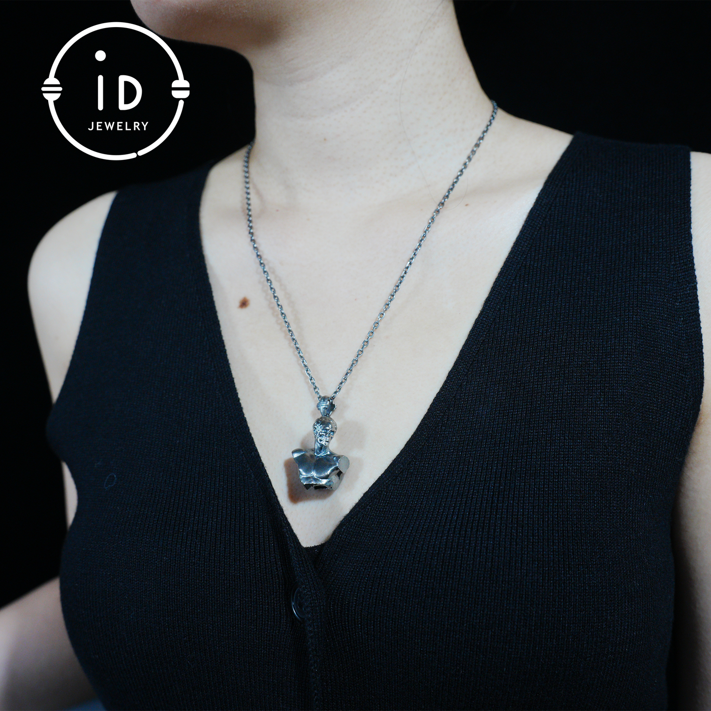 Heroic Courage Pendant, Silver Necklace, Handcrafted Mythological Design, Strength & Resilience Symbol