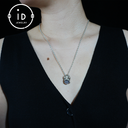 Mystic Fox Pendant with Phantom Quartz, Handmade Protective Amulet, Fantasy Animal Jewelry, Enchanted Spirit Totem Necklace