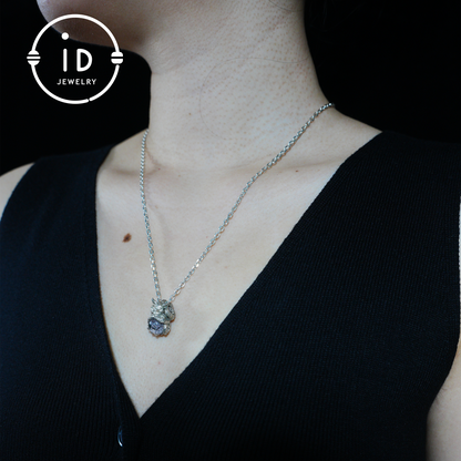 Mystic Fox Pendant with Phantom Quartz, Handmade Protective Amulet, Fantasy Animal Jewelry, Enchanted Spirit Totem Necklace