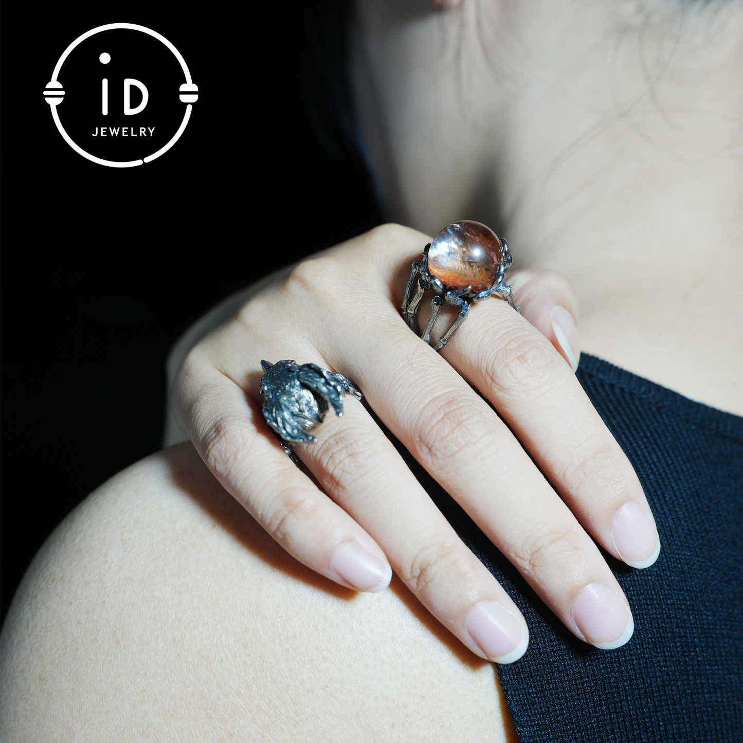 Gothic Spider Skull Ring, Handcrafted Dark Fantasy Jewelry, Occult Protection Charm for Witchcore Style