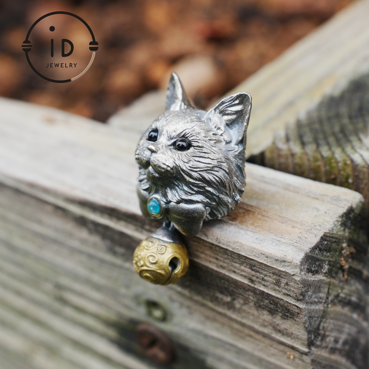 Mystic Cat Pendant with Bell, Emotional Protection Talisman, Handcrafted Animal Jewelry, Fantasy Totem Gift for Empaths and Dreamers