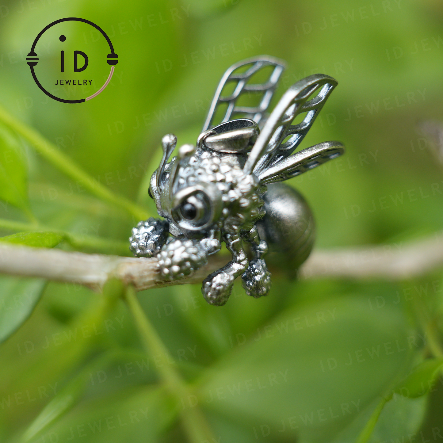 Handmade 925 Silver Bee Pendant Necklace, Busy-Bee Good-Luck Charm, Garden Nature Jewelry, Birthday Mother’s Day Christmas Eco Gift