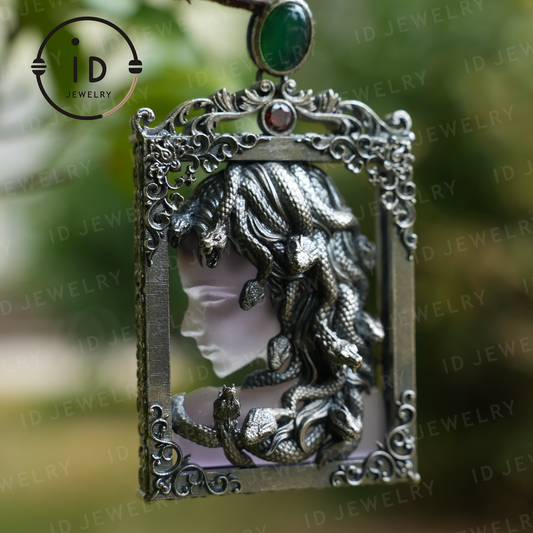 Medusa Snake Pendant Necklace for Women | Gothic Spiritual Protection Amulet Jewelry | Greek Mythology Wiccan Goddess Gift Idea