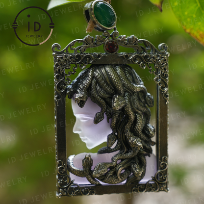 Medusa Snake Pendant Necklace for Women | Gothic Spiritual Protection Amulet Jewelry | Greek Mythology Wiccan Goddess Gift Idea