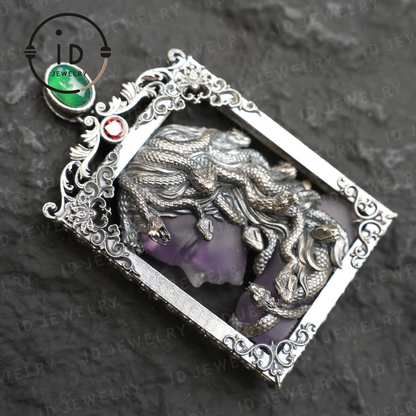 Medusa Snake Pendant Necklace for Women | Gothic Spiritual Protection Amulet Jewelry | Greek Mythology Wiccan Goddess Gift Idea