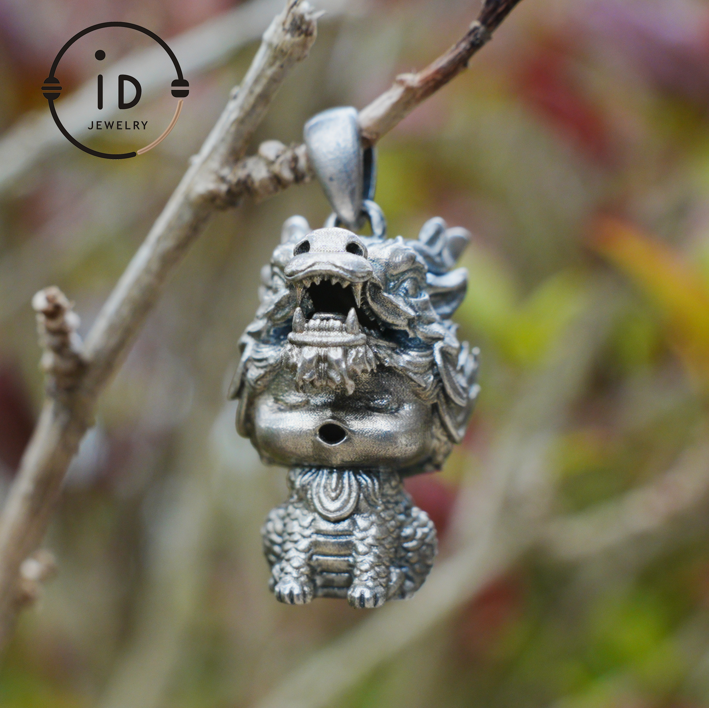 Dragon Guardian Pendant, Handcrafted Totem Amulet, Fantasy Spirit Creature Jewelry, Mythical Beast Design, Protective Charm Gift