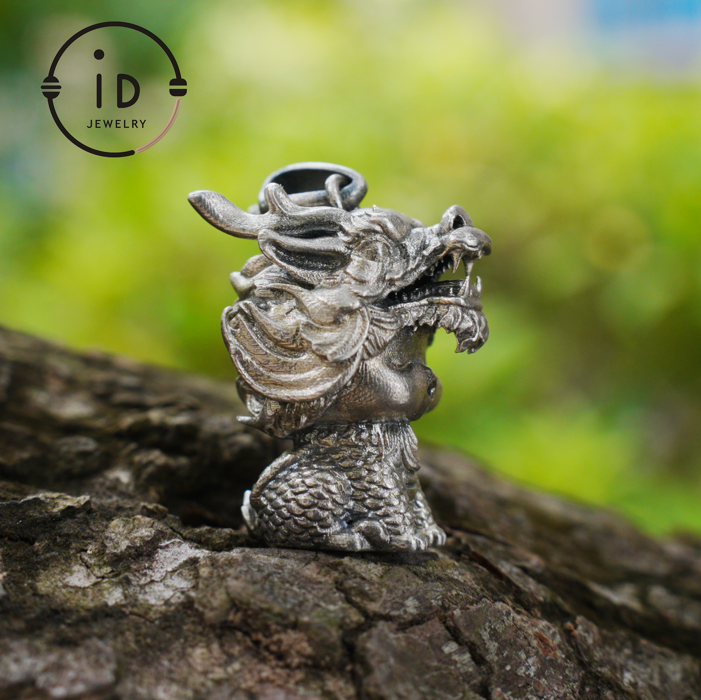 Dragon Guardian Pendant, Handcrafted Totem Amulet, Fantasy Spirit Creature Jewelry, Mythical Beast Design, Protective Charm Gift