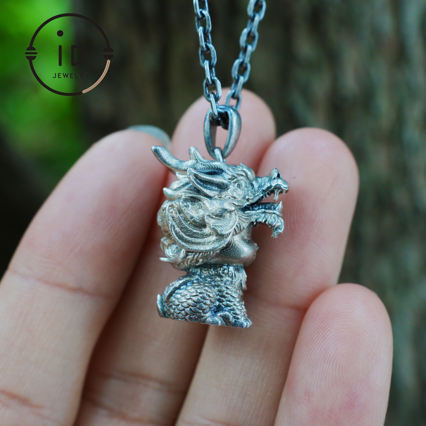 Dragon Guardian Pendant, Handcrafted Totem Amulet, Fantasy Spirit Creature Jewelry, Mythical Beast Design, Protective Charm Gift