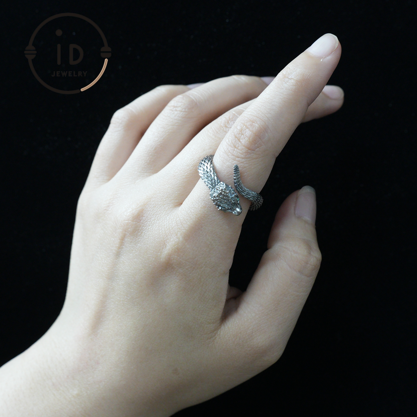 Mystic Snake Ring, Green Zircon, Dragon Scale Design, Handmade Fantasy Amulet Jewelry, For Collection & Gift