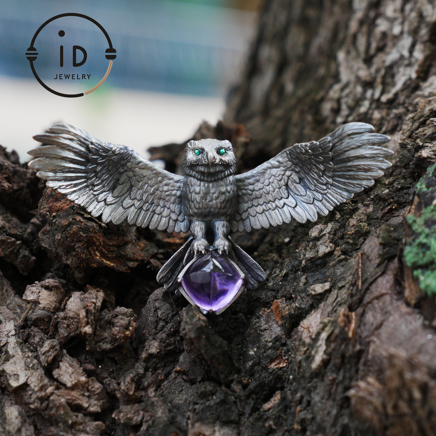 Spread-Wing Owl Necklace｜Animal Totem Amulet｜925 Sterling Silver, Hand-Carved｜Winged Design｜Nature-Themed Necklace