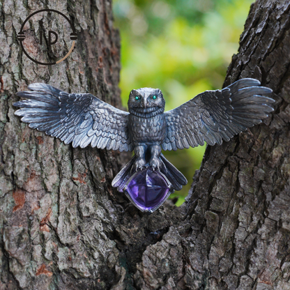 Spread-Wing Owl Necklace｜Animal Totem Amulet｜925 Sterling Silver, Hand-Carved｜Winged Design｜Nature-Themed Necklace