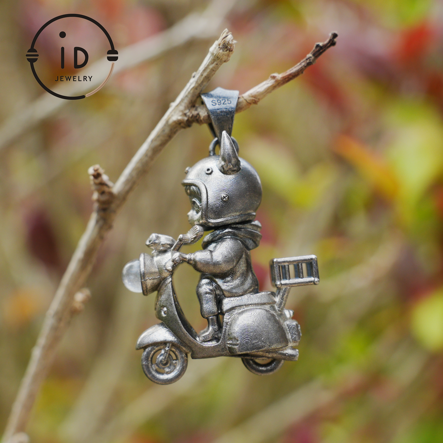 Mystical Night Rider Pendant with Labradorite Light, Handmade Talisman Necklace, Fantasy Jewelry for Inner Journey Seekers