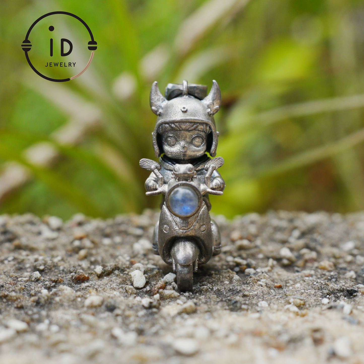 Mystical Night Rider Pendant with Labradorite Light, Handmade Talisman Necklace, Fantasy Jewelry for Inner Journey Seekers