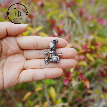 Mystical Night Rider Pendant with Labradorite Light, Handmade Talisman Necklace, Fantasy Jewelry for Inner Journey Seekers