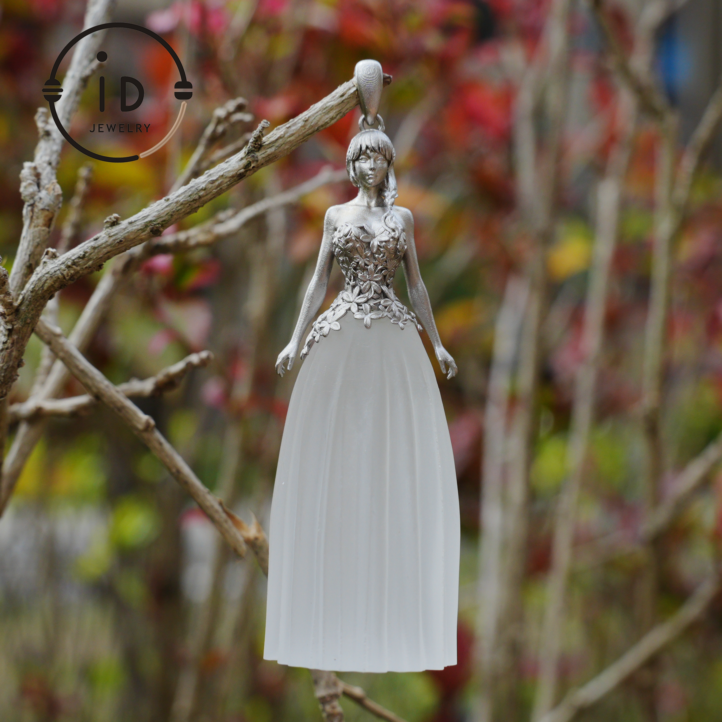 White quartz pendant of promise – A spiritual gift for her – Symbol of peace, strength & devotion – Handcrafted in 925 sterling silver