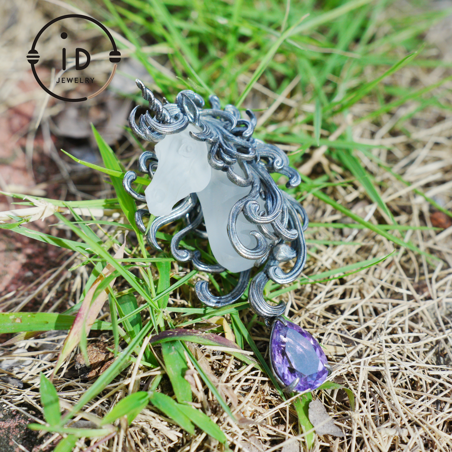 Unicorn Totem Necklace | Handmade 925 Sterling Silver | Fantasy Gift | Finely Carved Flowing Mane | Couture Artisan Silver Jewelry