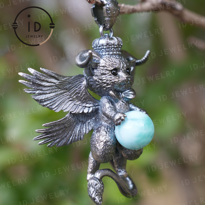 Guardian Angel Pendant, Spiritual Animal Totem, Symbol of Inner Peace and Protection, Gift for Meditation Lovers