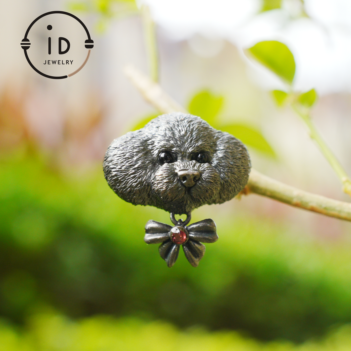 Guardian Dog Pendant, Black Onyx Emotional Amulet, Handmade Fantasy Jewelry, Night Spirit Totem, Storytelling Animal Charm