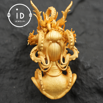 Golden Dragon Lady, Oath of the Twilight Light Pendant, Symbol of Dragon Spirit Protection