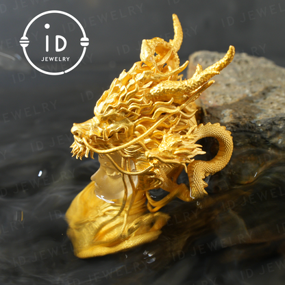 Golden Dragon Lady, Oath of the Twilight Light Pendant, Symbol of Dragon Spirit Protection