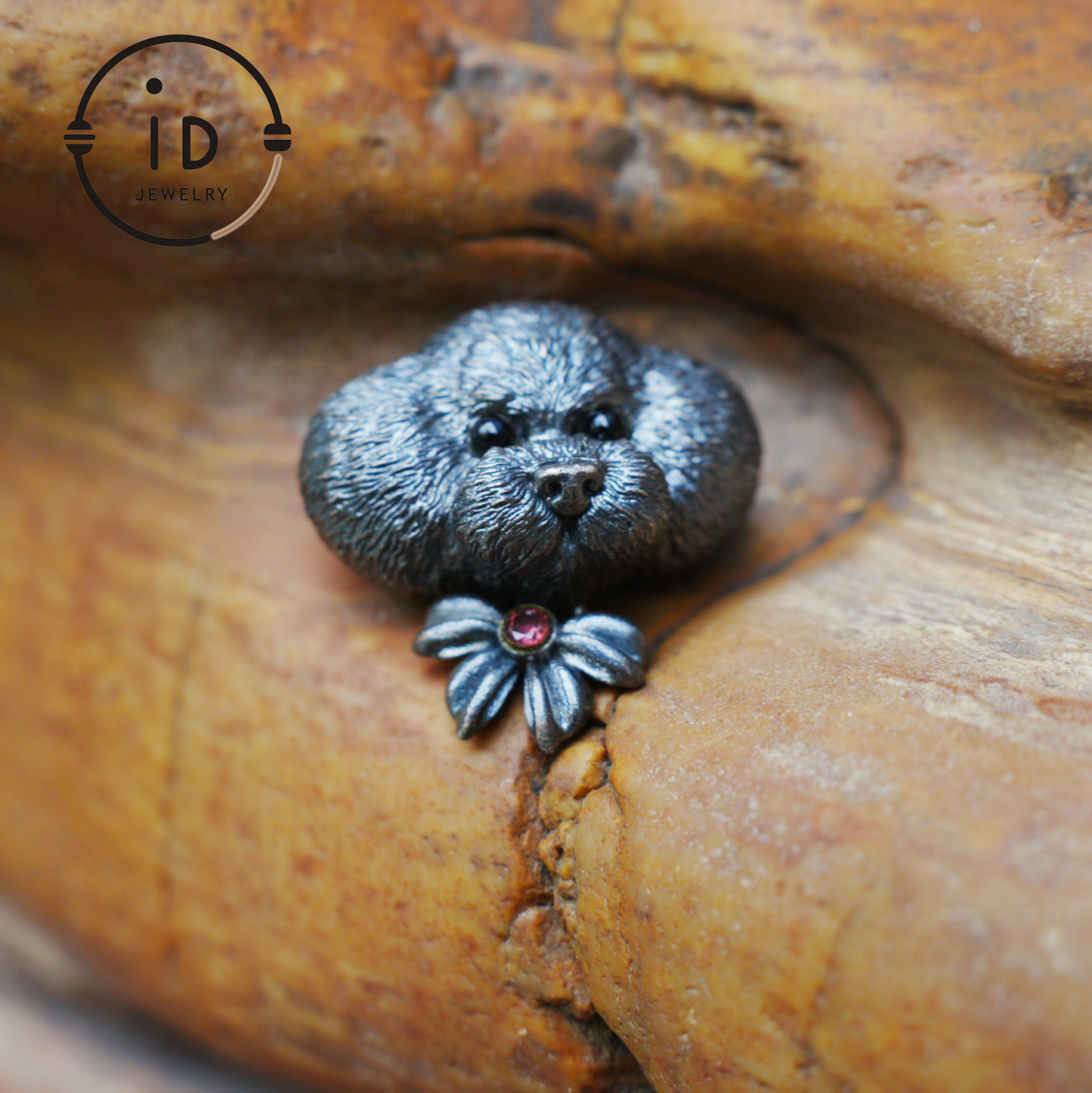 Guardian Dog Pendant, Black Onyx Emotional Amulet, Handmade Fantasy Jewelry, Night Spirit Totem, Storytelling Animal Charm