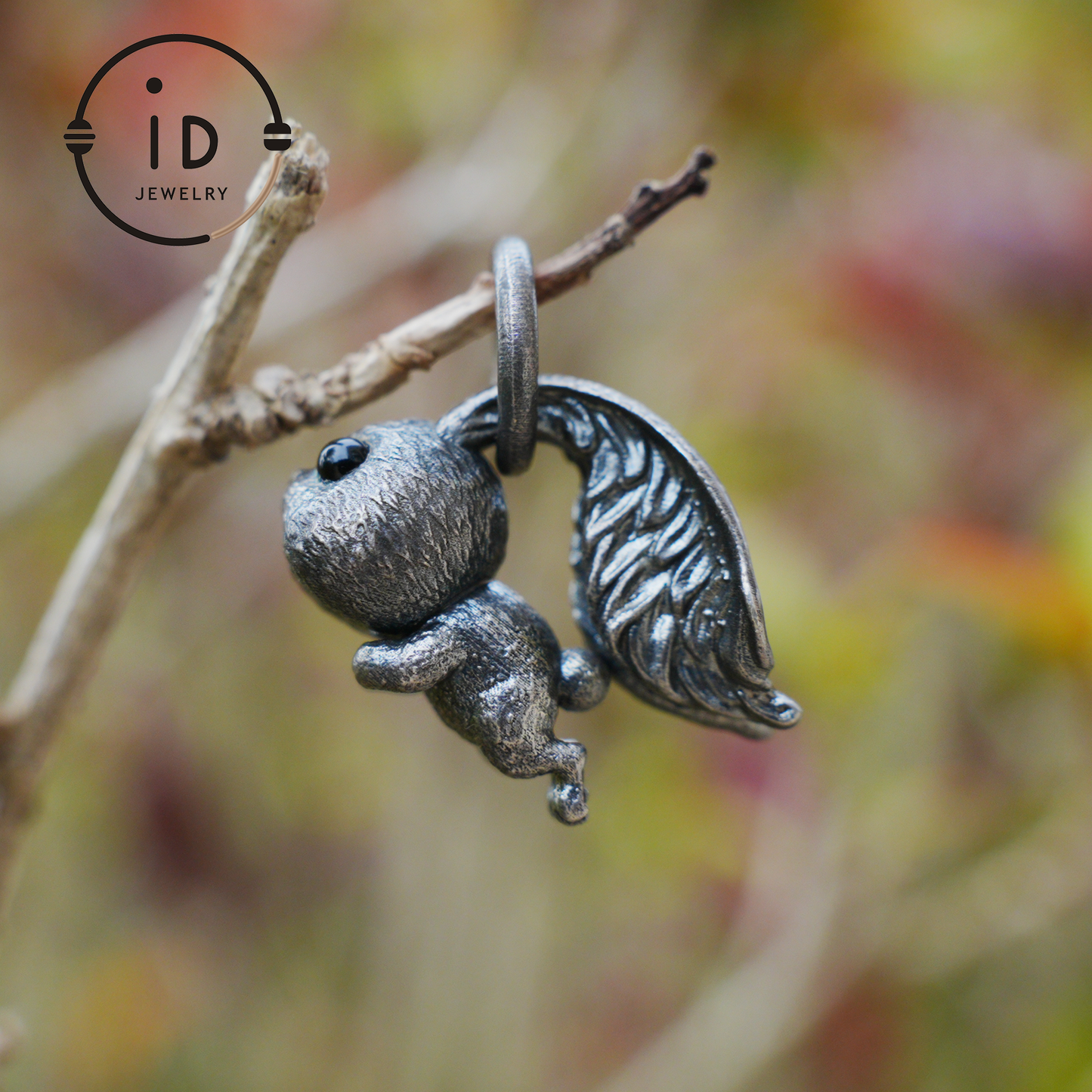 Rabbit Pendant – Leaping Bunny Totem with Onyx Eyes, Handmade Animal Amulet, Symbol of Awakening and New Beginnings