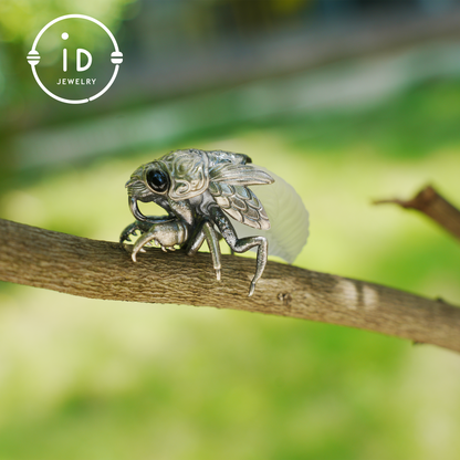 Cicada Necklace | Handmade 925 Sterling Silver Necklace | Insect Jewelry | Hand-Carved Insect Nature-Theme Necklace Gift