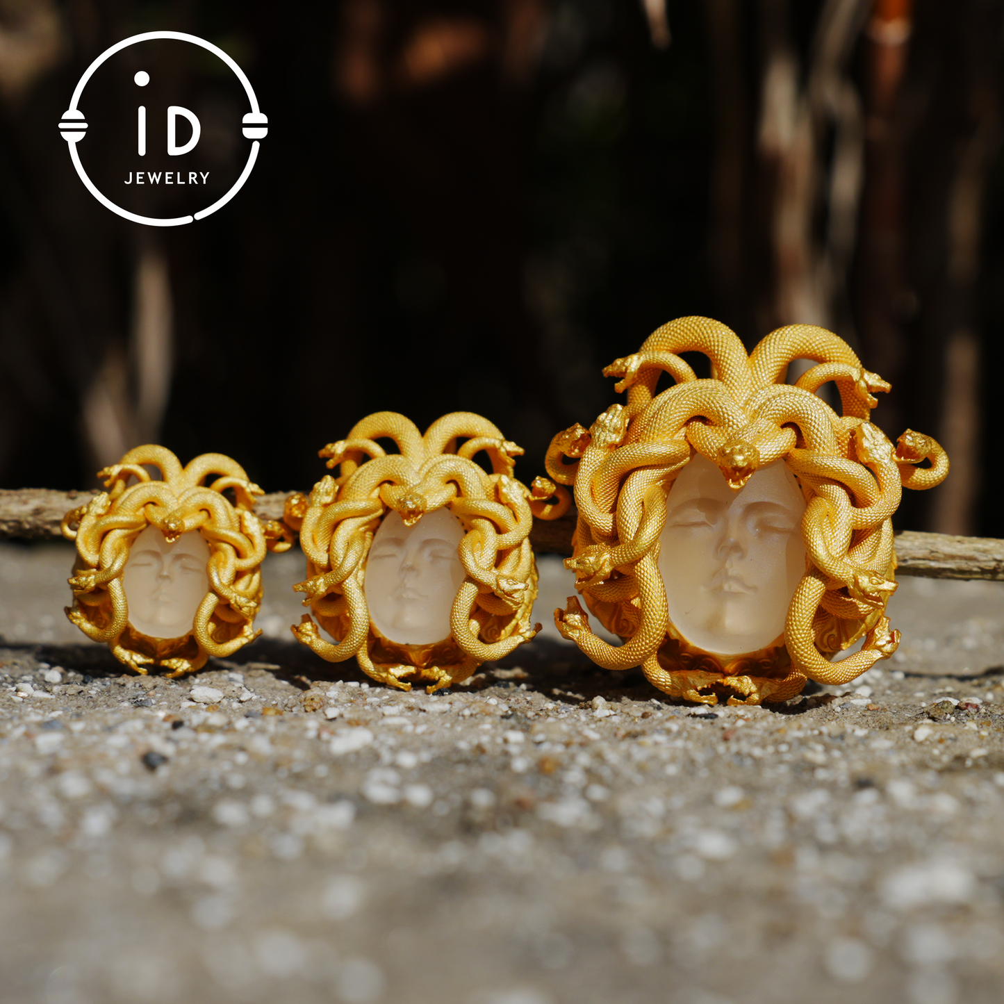 Medusa Pendant | Handmade 925 Silver & White Crystal | Mythical Statement Jewelry