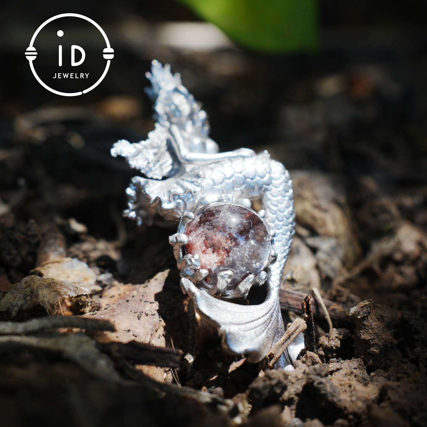 Ocean-Themed Mermaid Necklace | 925 Sterling Silver, Handmade | Crown, Seated Pose | Hand-Engraved Fin | Amulet | Gift for Her