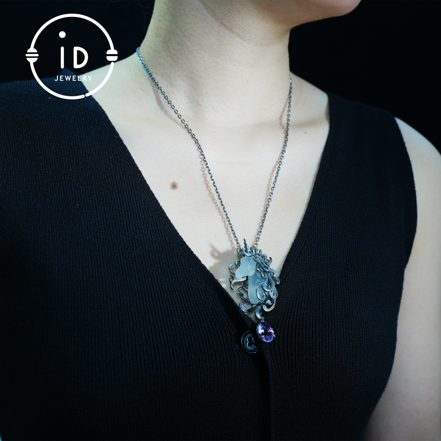 Unicorn Totem Necklace | Handmade 925 Sterling Silver | Fantasy Gift | Finely Carved Flowing Mane | Couture Artisan Silver Jewelry