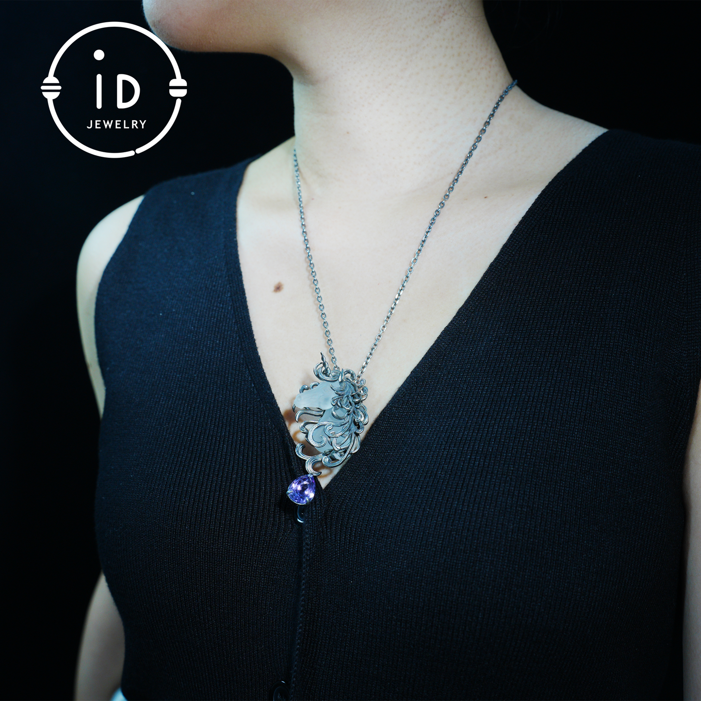 Unicorn Totem Necklace | Handmade 925 Sterling Silver | Fantasy Gift | Finely Carved Flowing Mane | Couture Artisan Silver Jewelry