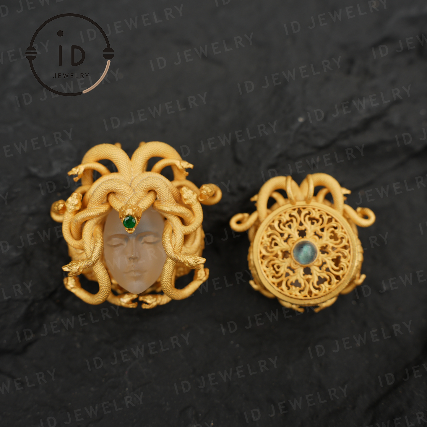 Medusa’s Sleeping Eye, Spiritual Pendant of the Resting Goddess, Third Eye as a Symbol of Insight and Inner Guidance