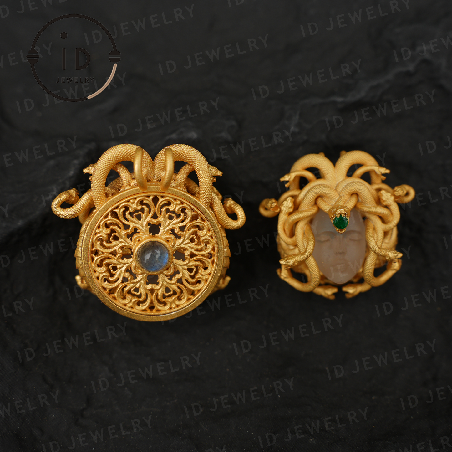 Medusa’s Sleeping Eye, Spiritual Pendant of the Resting Goddess, Third Eye as a Symbol of Insight and Inner Guidance