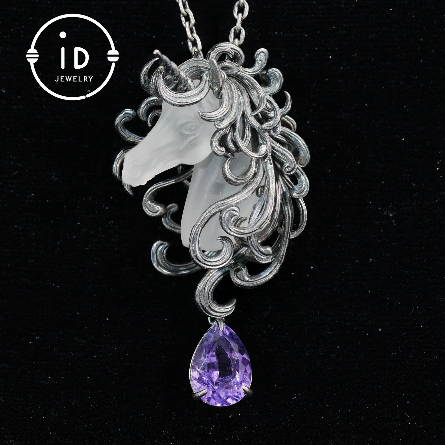 Unicorn Totem Necklace | Handmade 925 Sterling Silver | Fantasy Gift | Finely Carved Flowing Mane | Couture Artisan Silver Jewelry