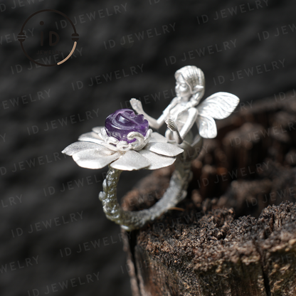 Flower Language Dreamkeeper Ring, Opa Goddess Soul Symbol, Protection of Wishes and Inspiration, Jewelry of Dream Fulfillment