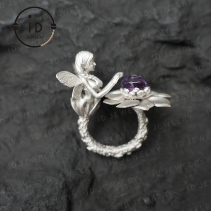Flower Language Dreamkeeper Ring, Opa Goddess Soul Symbol, Protection of Wishes and Inspiration, Jewelry of Dream Fulfillment
