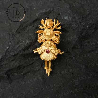 Deer Guardian Pendant, Artemis Spiritual Symbol, Life Protection & Inner Courage Symbol, Natural Energy Jewelry