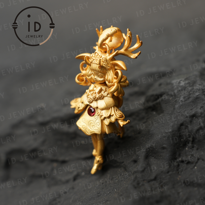 Deer Guardian Pendant, Artemis Spiritual Symbol, Life Protection & Inner Courage Symbol, Natural Energy Jewelry