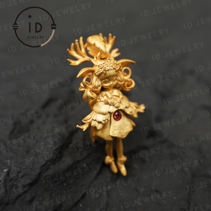 Deer Guardian Pendant, Artemis Spiritual Symbol, Life Protection & Inner Courage Symbol, Natural Energy Jewelry