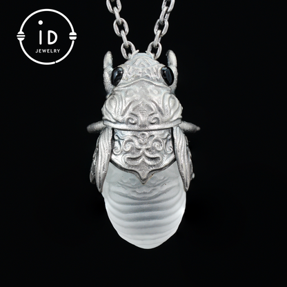 Cicada Necklace | Handmade 925 Sterling Silver Necklace | Insect Jewelry | Hand-Carved Insect Nature-Theme Necklace Gift
