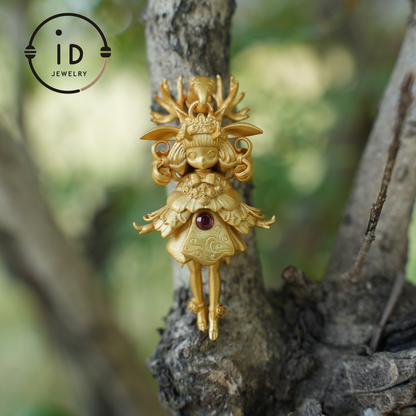 Deer Guardian Pendant, Artemis Spiritual Symbol, Life Protection & Inner Courage Symbol, Natural Energy Jewelry